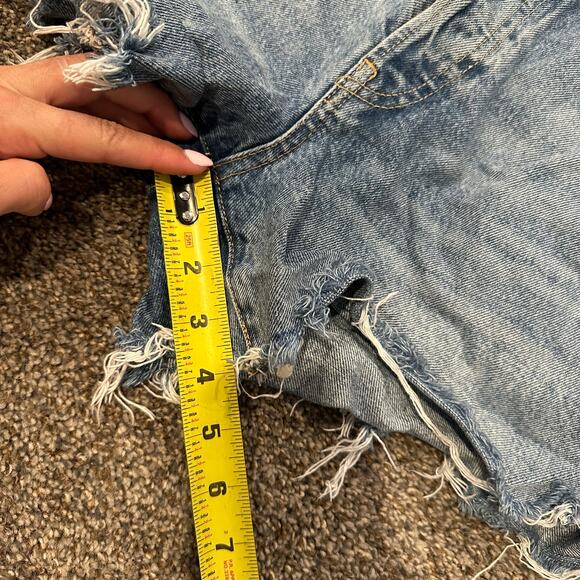 RE/DONE Women's Originals 50s Cutoffs Size 25 In Cool Medium Blue - Picture 8 of 11